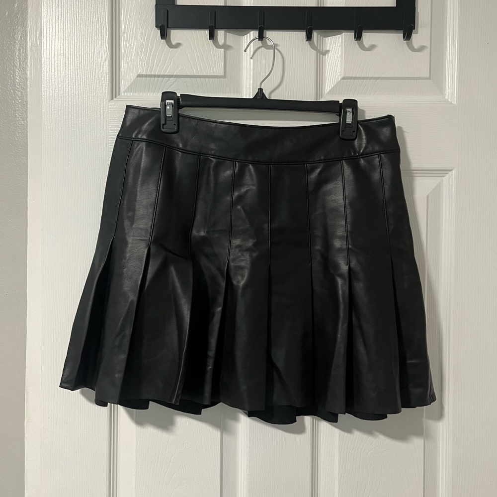 Abercrombie & Fitch black vegan leather skirt.